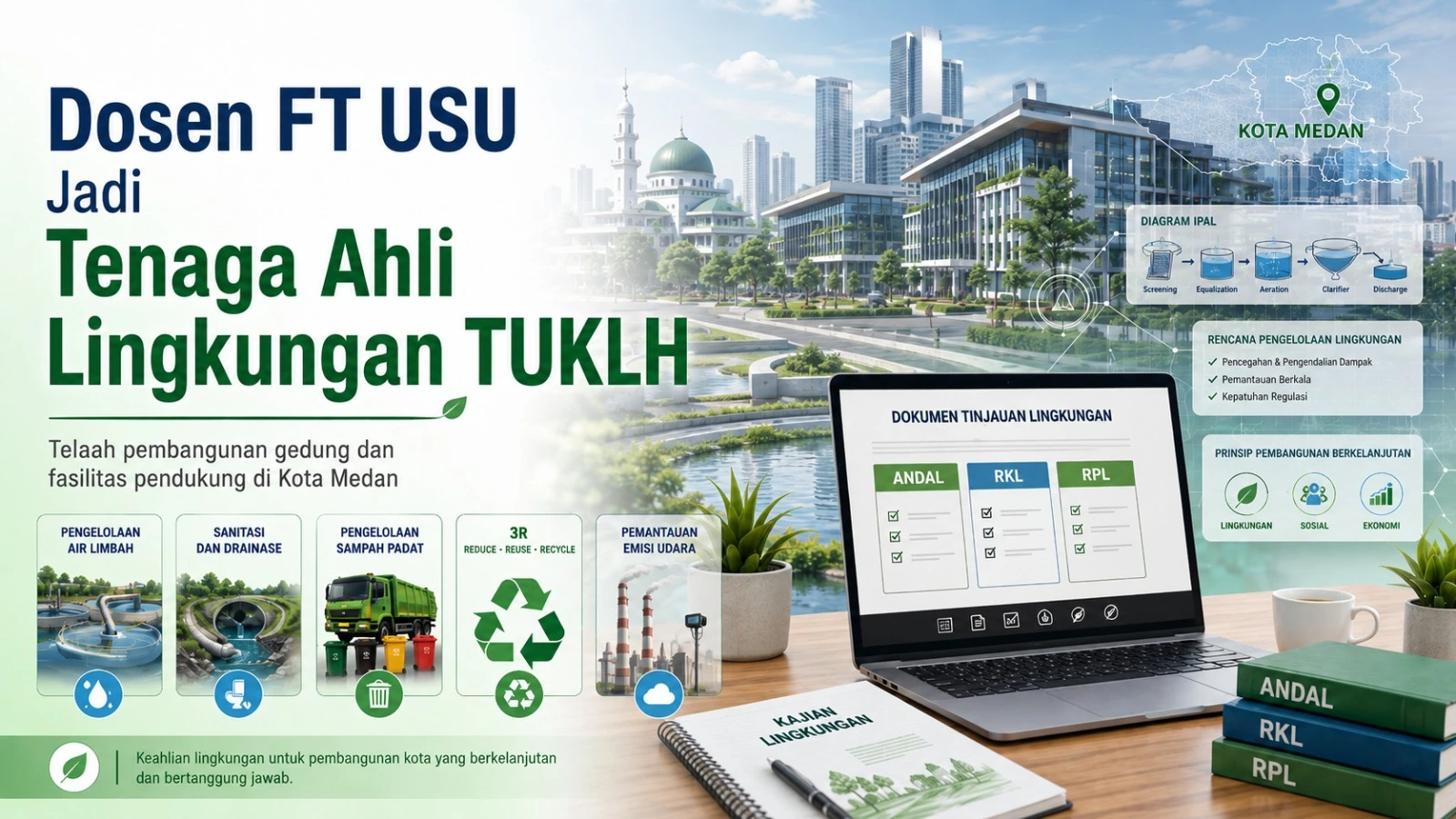 Dosen Teknik Lingkungan FT USU Berkontribusi sebagai Tenaga Ahli TUKLH Kota Medan